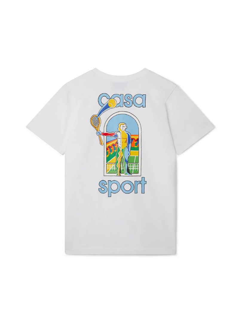 Tシャツ・カットソー CASABLANCA Men Tops 412920 MS25 JTS 001 WHITE Montagne Short-Sleeve T-Shirt – Casablanca